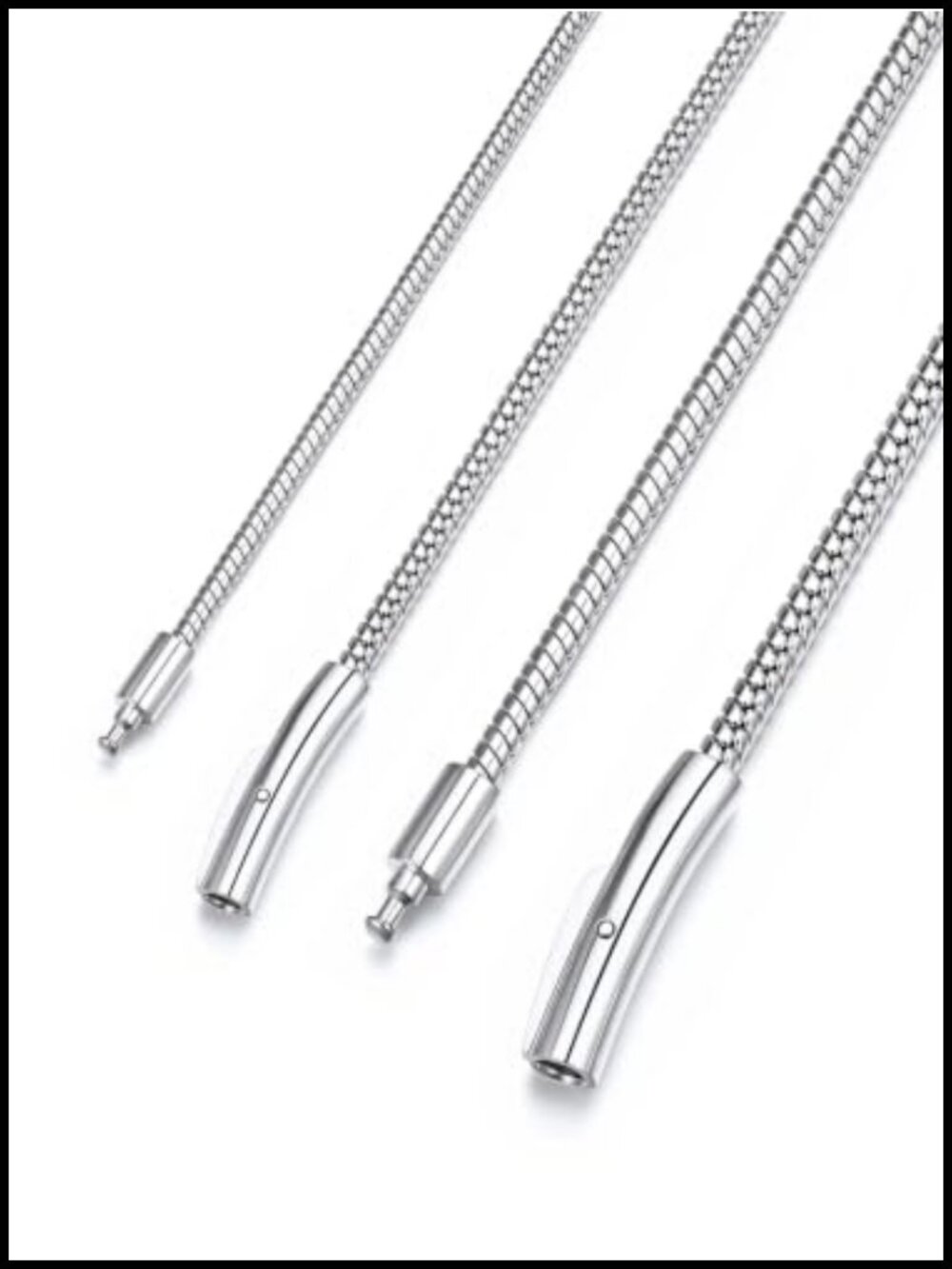 Men's Stainless Steel Snake Chain Necklace 2MM Rope Pendant Chain